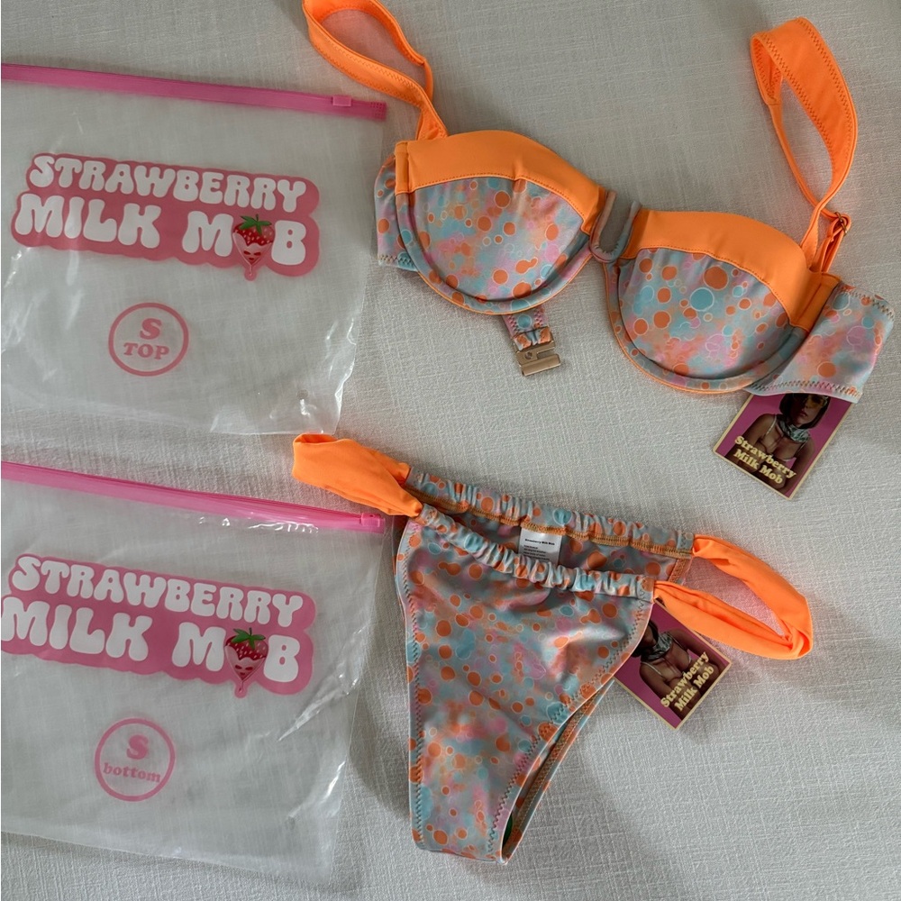 Strawberry Milk Mob Bikini set in “Sour Patch”